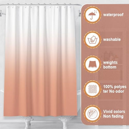 Shower Curtain Sets with Rugs and Adjustable Toilet Seat Cover | 4 Pcs Blush Pink Bathroom Sets with Shower Curtain and Rugs and Microfiber Toilet Lid Cover - color: Blush Pink