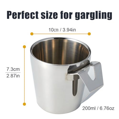 Soladey Toothbrush Gargling Cup, Excellent Drainage, 18-8 Stainless Steel