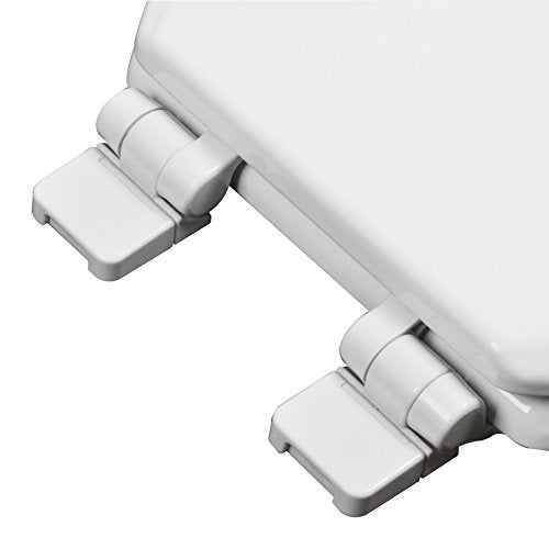 1F1R7-00 Premium Molded Wood Round Toilet Seat with Slow Close Hinge & OSG, White - color: WHITE/WHITE HINGE, style: ROUND