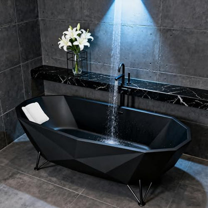 Artibetter Non-Slip Tub Pillow for Bath with Suction Cups, Thickened PVC Sponge Cushion, Quick Drying Bath Pillow Cushion for Neck and Back Support, for Travel and Home Bathrooms