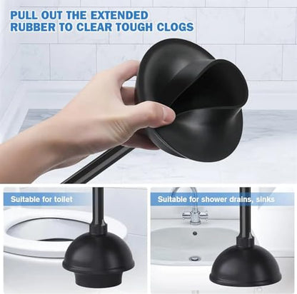 Plunger and Brush Heavy Duty Toilet Plunger Set with Ventilated Holder 2-in-1 Bathroom Cleaning Combo with Modern Caddy Stand - color: B