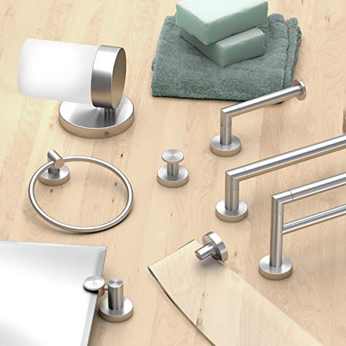 Gatco 4642 Glam Towel Ring, Satin Nickel / Wall Mounted 6.5" Towel Ring for Bathroom - color: Satin Nickel