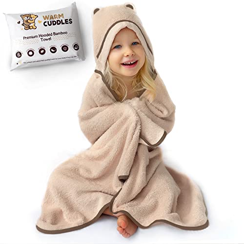 Premium Toddler Towels with Hood - Extra Soft Rayon from Bamboo Toddler Bath Towel (Beige) - color: Beige