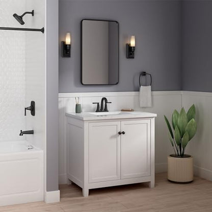 American Standard 7426201.243 Belmeade Two-Handle 4-Inch Centerset Bathroom Faucet, 1.2 GPM, Matte Black - color: Matte Black