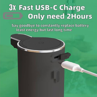 Automatic Soap Dispenser, Touchless Foaming Soap Dispenser Bathroom,Upgrade Hand & Dish Electric Dispenser Adjustable Waterproof Wall Mount Kitchen Auto Soap Pump for Thin & Thick Liquid(Black) - color: Black, style: Foam