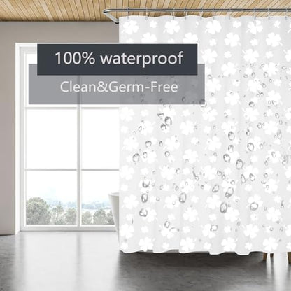 Clover Shower Curtain Liner 72 x 72, Plastic Waterproof 4G Lightweight Shower Liner for Bathroom, with Grommets Holes and 3 Heavy Duty Magnetic Weights - color: Clover