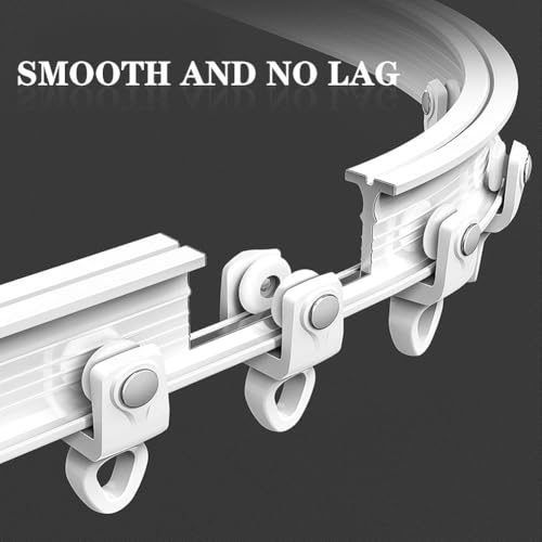 Flexible Bendable Curtain Track Ceiling Or Wall Mount Curtain Rail for Bay Window Room Divider RV Shower Curtain 220/280/350/450/500cm Curved Curtain Rod(3.6 FT) - size: 3.6 FT
