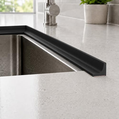 Silicone Shower Threshold Water Dam, Kitchen Sink Splash Guard, Shower Barrier Water Dam(39inch) - color: Black, style: 39Inch