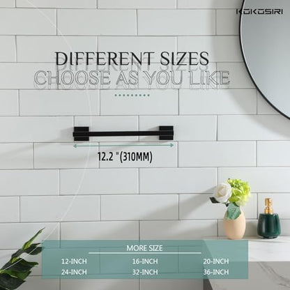 KOKOSIRI Bathroom Towel Bars 12 Inch Towel Ring Matte Black 30CM Hand Towel Holder for Bath Kitchen Wall Stainless Steel B4005BK-L12 - color: Matte Black, size: 12-Inch