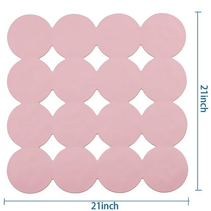 Webos Square Shower Mat Nonslip - Rubber Bathtub Mat with Suction Cups for Inside Shower Bathroom Floor (Pink, 21X21) - color: Pink