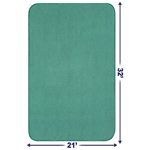American Soft Linen 21x32 Fluffy Foamed Slip Reducer Bath Rug, Machine Washable Area Bath Mat Rugs for Bathroom, Colonial Blue - color: Teal, style: 21x32" Fluffy Foamed Bath Mat