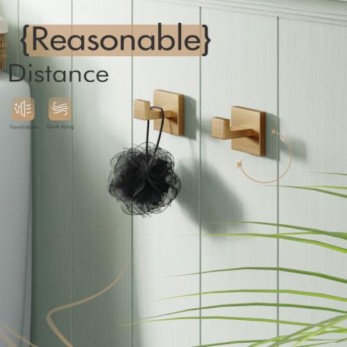 KOKOSIRI Robe Hooks for Bathrooms Towel Hooks Coat Hook Kitchen Garage Heavy Duty Wall Mounted Champagne Bronze Stainless Steel, 2 Pack B1010CPG-P2 - color: Champagne Bronze, size: 2 Pack