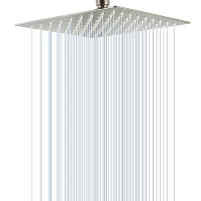 SOLVEX Rain Shower Head - High Pressure Rainfall Shower Head Made of Stainless Steel - High Flow Waterfall Bathroom Square Showerhead (10" Chrome,SP-50020) - size: 10 Inch