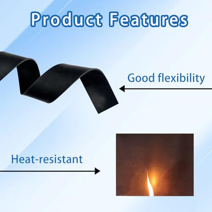 Black Solid Rubber Strip, 1/8 (.125)" Thick X 12" Wide X 10'Long | Solid Flat Rubber Roll for Anti-Slip, Anti-Vibration DIY Gaskets Crafts Sealing Supports Protection - size: 12"X10'X1/8,No Adhesive