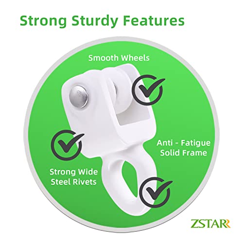 ZSTARR Heavy Duty Gliders for I Profile Flexible Curtain Track, 20 Pack | Fits I Profile Straight & Curved Curtain Tracks. Ideal for RV, Shower, Hospital, Room Divider & Window Curtains