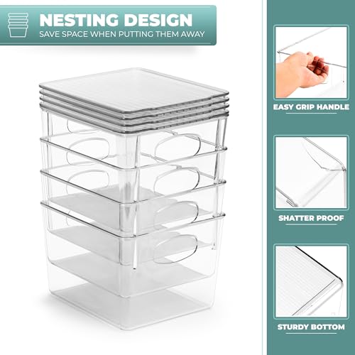 Sorbus Small Clear Plastic Storage Bins With Lids - Stackable Organizer For Toys, Clothes, Medicine, Makeup, Closet, Art Supplies, Bathroom, Shoes (2 Pack) - size: Small, style: 2 Pack