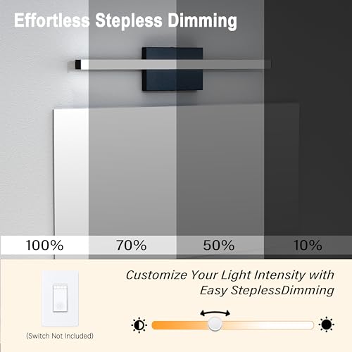 36Inch LED Bathroom Vanity Light Bar 5700K Dimmable Led Bathroom Light Over Mirror Modern Bath Wall Light Cool White ETL Certified 34W 2Pack - color: 2 Pack - Black 5700k Daylight, size: 36 Inch