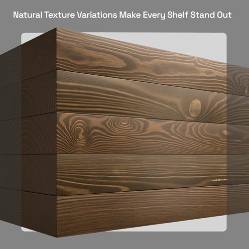 Solid Wood Floating Shelves for Wall 30 Inches Long, Walnut Wooden Shelf | Real Wood, Large Bathroom Shelf, 30 Inch, Heavy Duty, Kitchen Bedroom Rustic Farmhouse, Walnut Finish, 30W × 6.7D, Set of 2 - color: Walnut, size: 30 Inch