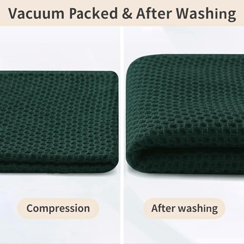 Homaxy 100% Cotton Waffle Weave Kitchen Towels, 10-Pack, Blackish Green | Ultra Soft Absorbent Dish Towels, Quick Drying Cleaning Towels, 13 x 28 Inches - color: Blackish Green, size: 13 x 28 - 10 Pack