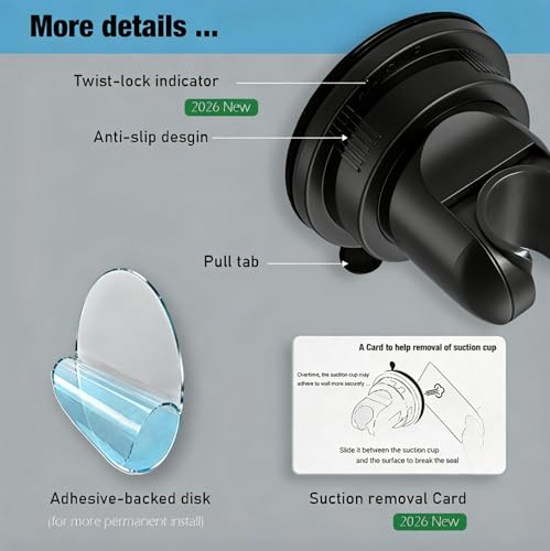Hand held Showerhead Holder Wall Mounted with Suction Cup - Reusable- Wide Anlge Adustable Shower Hose Holder (Matte Black) - color: Matte Black