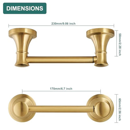 Hoimpro Wall Mounted Rustproof Toilet Tissue Paper Holder Bathroom Accessories Toilet roll Paper Hanger, Brushed Gold - color: Brushed Gold