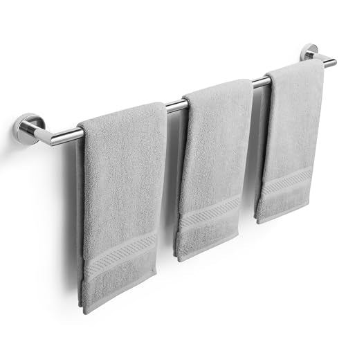 Bath Towel Bar 30 Inch Towel Rack for Bathroom Wall Mounted Bath Towel Holder Modern Towel Rods Chrome Towel Hanger Bathroom Accessories Towel Rails Stainless Steel Single Towel Bars Polished Chrome - color: Polished Chrome, size: 30 Inch