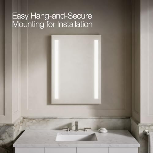 KOHLER 99571-TLC-NA Verdera 24" W x 33" H Bathroom Mirror with Lights, Surface Mount Bathroom Wall Mirror - size: 33"L x 2"W, style: Standard