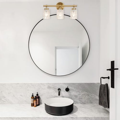 ALICE HOUSE 3-Light Vanity Light Fixture Over Mirror, Brushed Brass, Easy Bulb Replacement, LED Compatible, Bright and Elegant Bathroom Light for Makeup AL5095-W3 - size: 3 Light