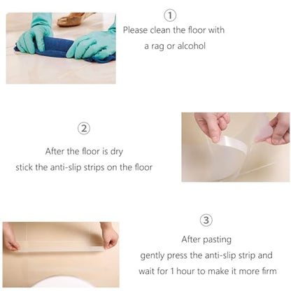 Anti-Slip Shower Stickers (24 PCS), Safe And Non-Slip Bathtub Strips, Not Easy To Move When Stepped On, Transparent And Beautiful, Easy To Install, Suitable For Bathtubs, Showers And Kitchens - size: 7.87IN