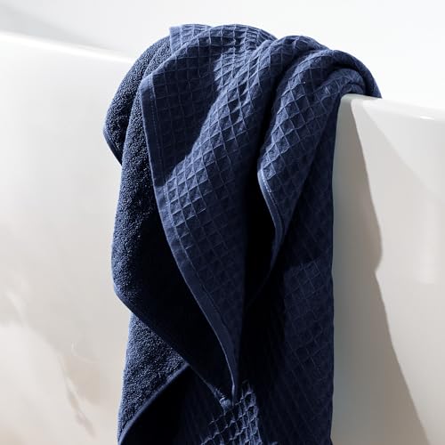 UCHINO Waffle Twist Cotton Hand Towel Absorbent Quick Dry 20x30 Indigo 1 Pc - color: Indigo, size: Hand Towel