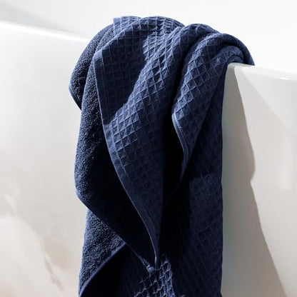UCHINO Waffle Twist Cotton Hand Towel Absorbent Quick Dry 20x30 Indigo 1 Pc - color: Indigo, size: Hand Towel