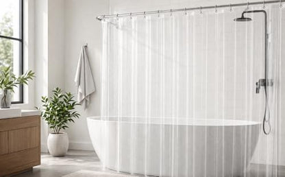 EHZNZIE Frosted Heavy Duty Shower Curtain Liner 72x72, PEVA Waterproof Bath Curtain, No Chemical Smell, 3 Weighted Magnets, Durable with Rustproof Metal Grommets - color: Frosted Heavy, size: 72"W x 72"L (Pack of 1)