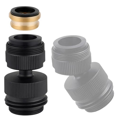 Hibbent Faucet Adapter Kit, Swivel Aerator Adapter to Connect Garden Hose - Multi-Thread Kitchen Sink Faucet to Garden Hose Adapter 3/4 Inch - Matte Black - color: Matte Black, style: Swivel Garden Hose Adapter