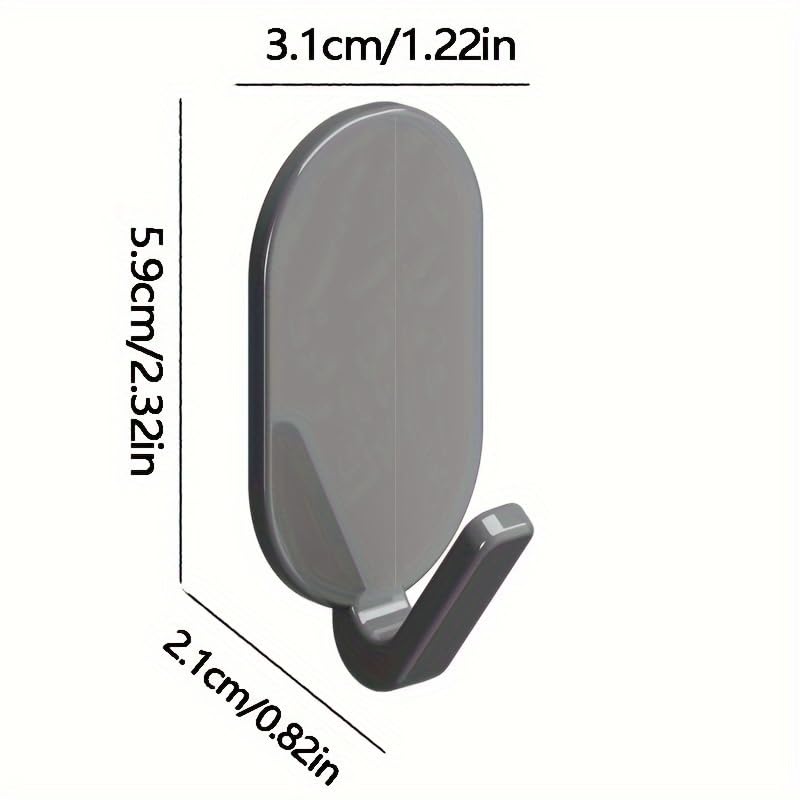 5Pcs Strong Adhesive Towel Hooks - No Drill Wall Door Mount, No Residue Hangers for Bathroom Toilet
