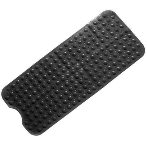 Long Bath Tub Mat, Non-Slip with 200 Suction Cups, Soft and Flexible, 15.75 x 39.37 Inch (Black) - color: Black
