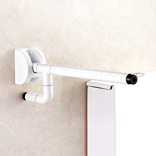 Grab Bars Handle Safety Support Hand Rails, Foldable Free Standing Grab Bar for Toilets,Wall Mount Nylon Stainless Steel Grab Rails,Shower Safety Flip Up Handle Anti,White - color: White