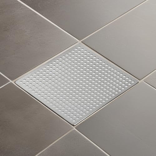 MY MIRONEY Stainless Steel Shower Drain Cover Replacement | Square Floor Drain Cover for Bathroom Floor, 3-6/7 Inch