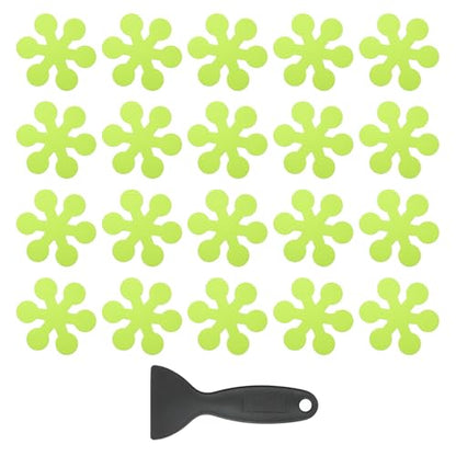 PATIKIL 20 Pcs Non Slip Bathtub Stickers, Anti Slip Shower Stickers with Scraper Bathroom Shower Floor Decals Snowflake Shape Cute Treads Tubs, Grass Green - color: Grass Green