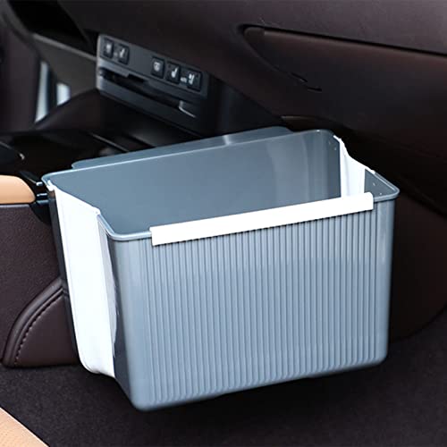 Wall Mounted Folding Trash Bin, Plastic and Silicone Foldable Hanging Kitchen Waste Can for Home Bathroom Bedroom Cabinet Counter (Gray) - color: gray