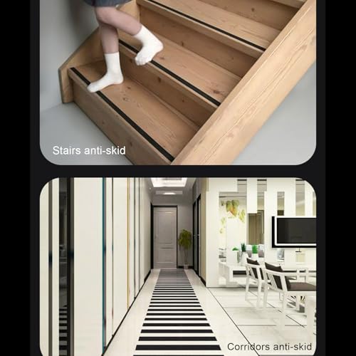 Stair Grips Non Skid Waterproof Adhesive Safety | Safety Tape for Home, Bathroom, Kitchen, Floor, Outdoor, Public Restroom, Pool, Entrance, Aisle - size: Transparent Q pattern 2.5cm*5m