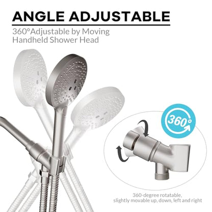 All Metal Handheld Shower Head Holder, Adjustable Shower Wand Holder with Universal Shower Arm Mount and Brass Pivot Ball, for Connecting Shower Arm and Shower Hose - color: Brass - Matte Black