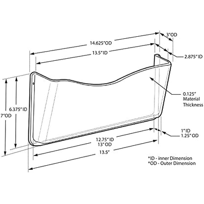 Azar Displays 250035 Clear Single Pocket Wall File with double-sided adhesive tape, 4 pack - color: CLEAR, style: Adhesive