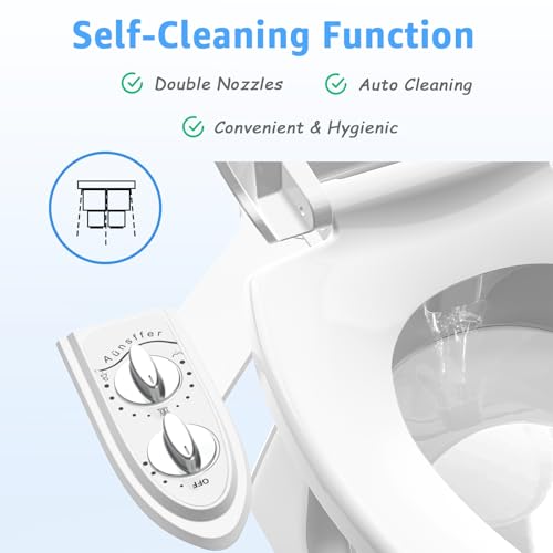 Aünsffer Bidet Toilet Attachment,Non-Electric 3 Wash Modes, Adjustable Water Pressure, Cold Water, White - color: White