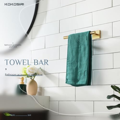 KOKOSIRI Towel Rack for Bathroom 9-Inch Hand Towel Bar Wall Mounted Towel Ring Holder Brushed Gold Stainless Steel Bathroom Organization, B4005BG-L9 - color: Brushed Gold
