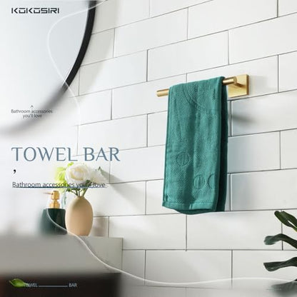 KOKOSIRI Towel Rack for Bathroom 9-Inch Hand Towel Bar Wall Mounted Towel Ring Holder Brushed Gold Stainless Steel Bathroom Organization, B4005BG-L9 - color: Brushed Gold