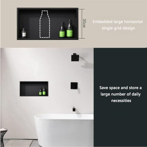 Stainless Steel Shower Niche, Recessed Niche Shower, Rectangle Bathroom Wall Soap Niche Nook Insert for Sealed Shower Assemblies,Gold - color: Gold