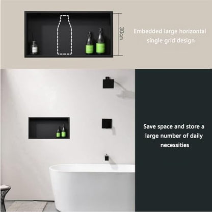 Stainless Steel Shower Niche, Recessed Niche Shower, Rectangle Bathroom Wall Soap Niche Nook Insert for Sealed Shower Assemblies,Gold - color: Gold