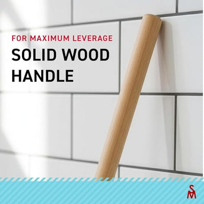 SteadMax 2 Heavy Duty Toilet Plungers, Double Thrust Rubber Cup Wood Handle - size: 2 Pack