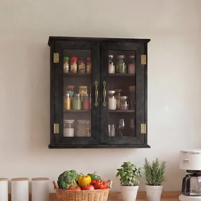 ChooChoo Bathroom Wall Cabinet, Medicine Cabinet with Acrylic Doors, Wall Mounted Over The Toilet Storage Cabinet with Adjustable Shelves for Bathroom, Kitchen, and Laundry Room, Black - color: Black