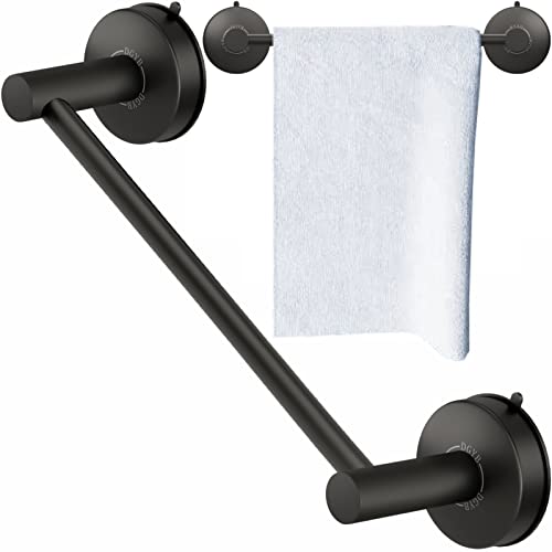 DGYB Suction Cup Towel Bar for Bathroom 17 Inch Matte Black Towel Holder Stainless Steel Premium Kitchen Towel Rack Wall Mounted - color: 17in Matte Black